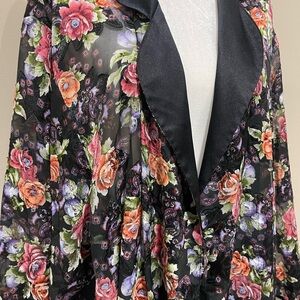 Victoria's Secret Floral Blazer with Black Lapel